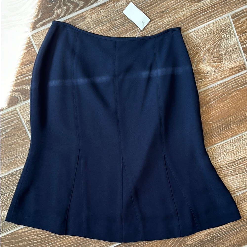 Petite Sophisticate Blue Knee-Length A-Line Skirt